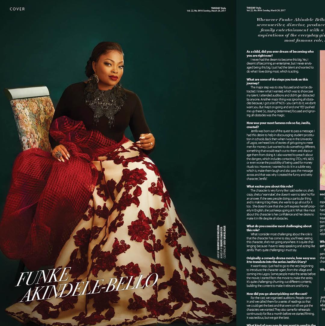 Funke Akindele Bello Sits Exquisitely On The Cover Of ThisDay Syle